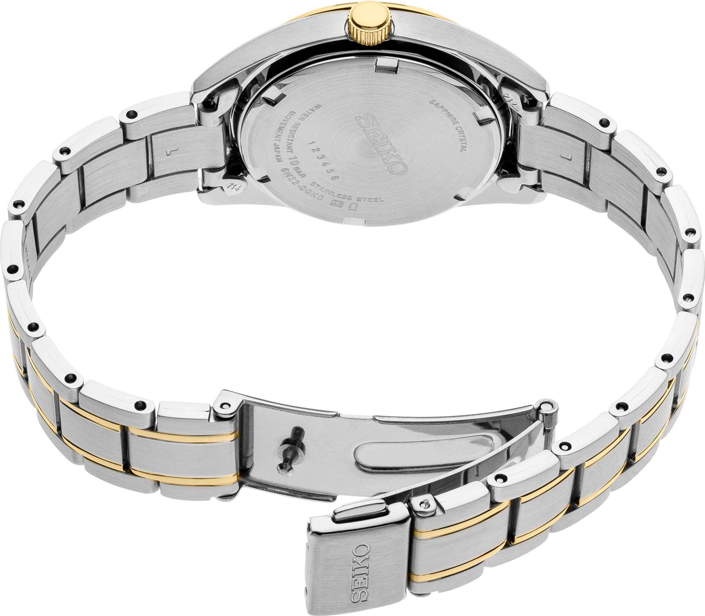 Seiko SUR636 Essentials Mother of Pearl Dial Two-Tone Women's Watch