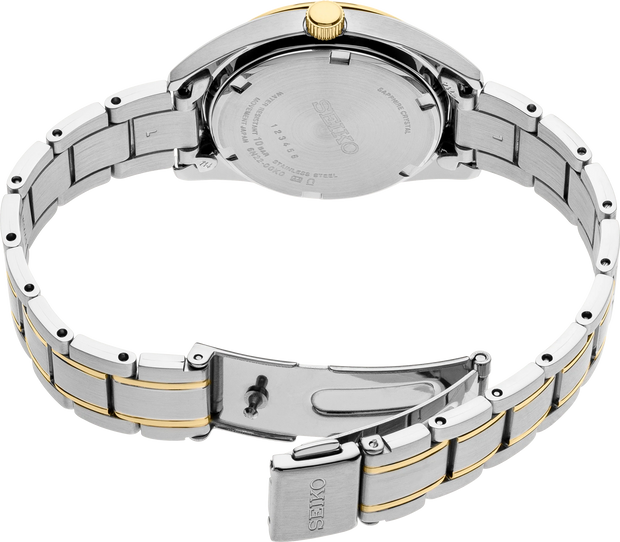 Seiko SUR636 Essentials Mother of Pearl Dial Two-Tone Women's Watch