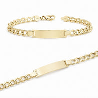 14K Yellow Gold Cuban ID Bracelet