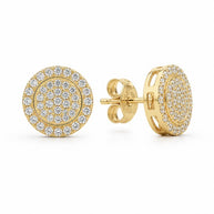 10K Yellow Gold CZ Stud Earrings