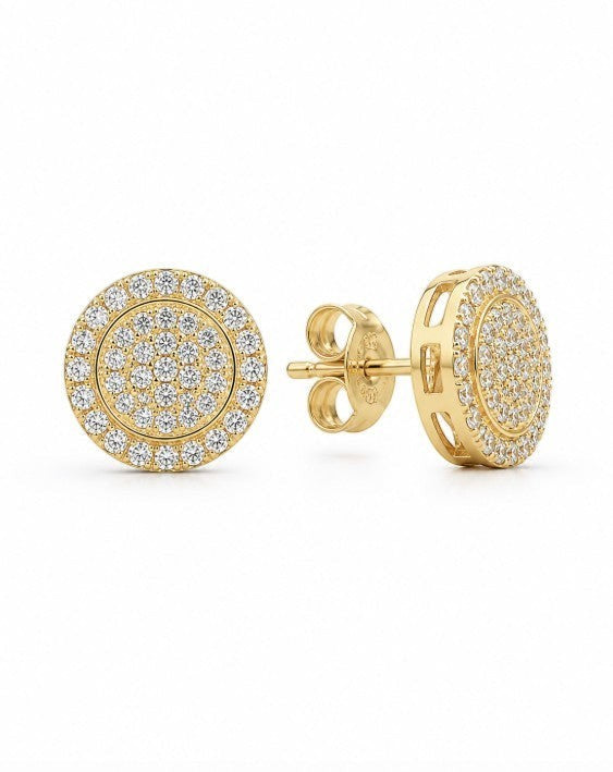 10K Yellow Gold CZ Stud Earrings