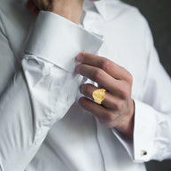 Gold Religious Patron Saint Joseph Baby Jesus Beaded Oval Signet Ring (Available in Yellow/Rose/White Gold)