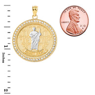 Gold Religious Patron Saint Helena Oval Medallion Pendant Necklace (Available in Yellow/Rose/White) (Copy)