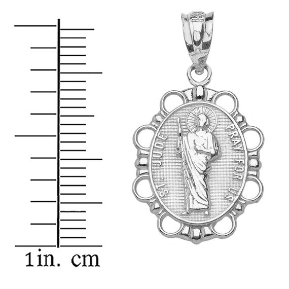 Sterling Silver Saint Jude Pendant Necklace