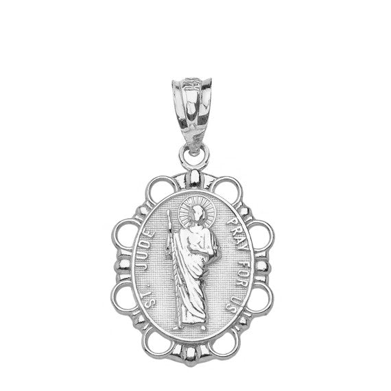 Sterling Silver Saint Jude Pendant Necklace