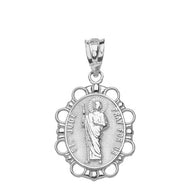 Sterling Silver Saint Jude Pendant Necklace