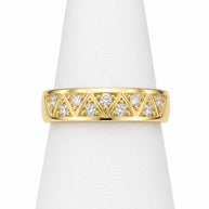 10K Yellow Gold Women's Triangle CZ Station Band
