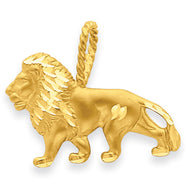 Yellow Gold Lion Charm Pendant Necklace