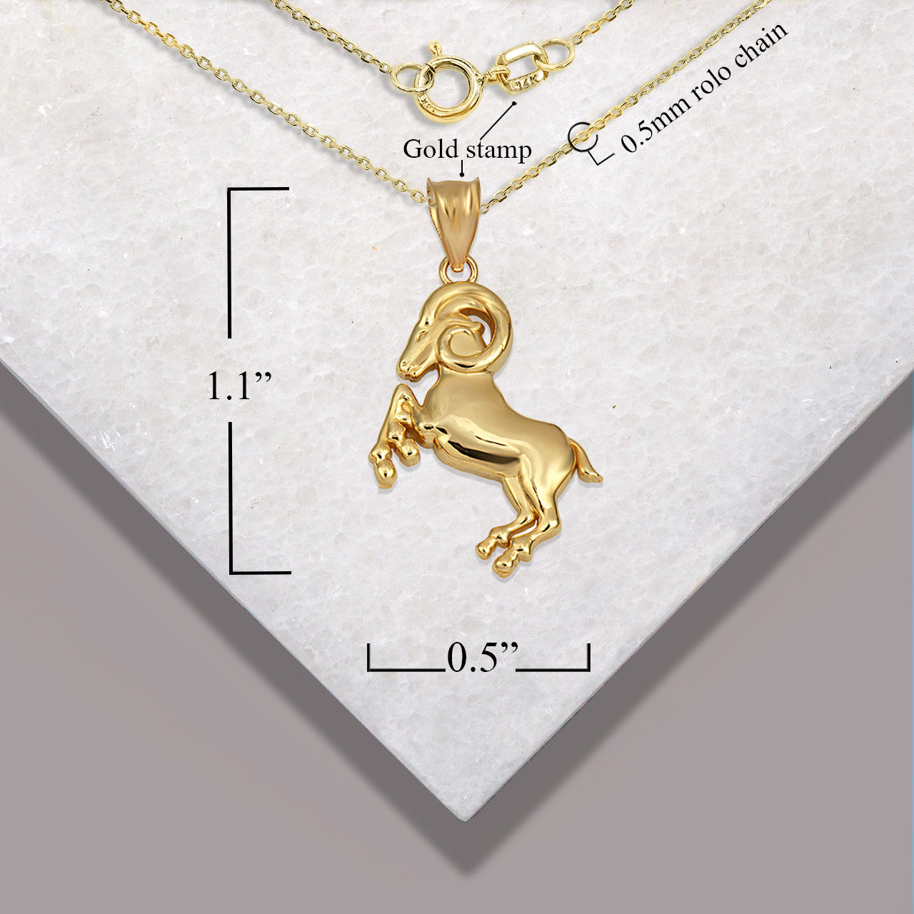Gold Zodiac Symbol Pendant Necklace (Available in Yellow/White/Rose Gold)