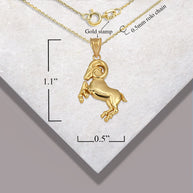 Gold Zodiac Symbol Pendant Necklace (Available in Yellow/White/Rose Gold)