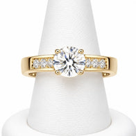 10K Yellow Gold Women's Channel Set CZ Solitaire Ring