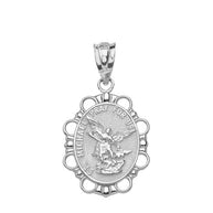 Sterling Silver St. Michael Pendant Necklac