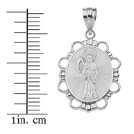 Sterling Silver Santa Muerte Pendant Necklace
