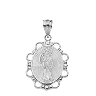 Sterling Silver Santa Muerte Pendant Necklace