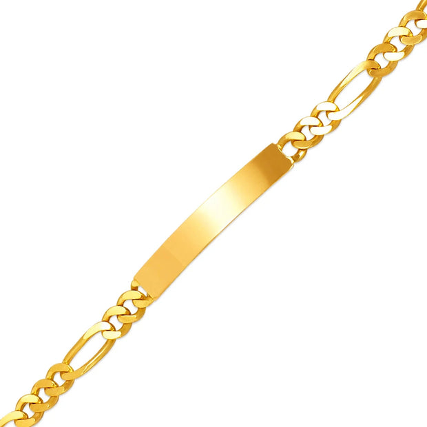 14K Yellow Gold Figaro ID Bracelet