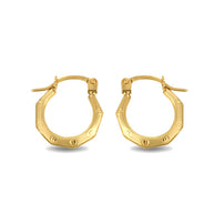 14K Yellow Gold Octagon Love Screw Reversible Hoop Earrings (0.50
