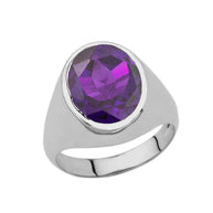 .925 Sterling Silver Personalized Oval Cut 10ct Birthstone Ring