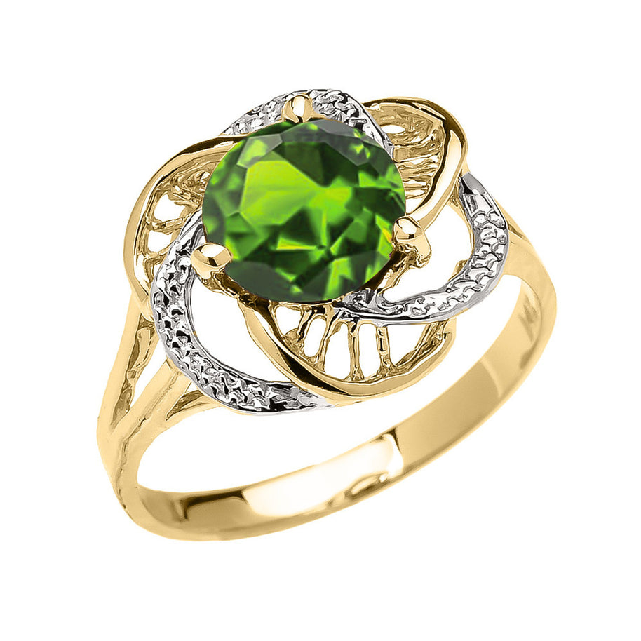 Gold Personalized Lab Created Birthstone Statement Ring (Available in Yellow/Rose/White Gold)