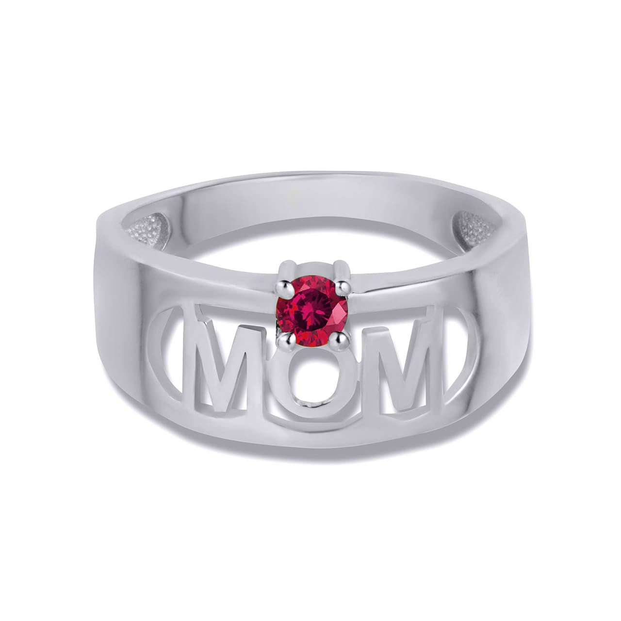 .925 Sterling Silver Custom Birthstone Mom Band Ring