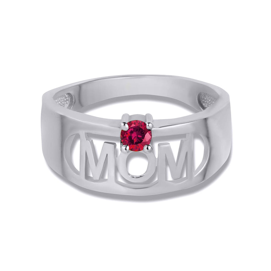 .925 Sterling Silver Custom Birthstone Mom Band Ring