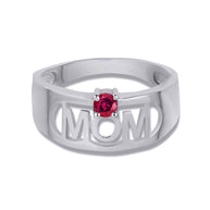 .925 Sterling Silver Custom Birthstone Mom Band Ring