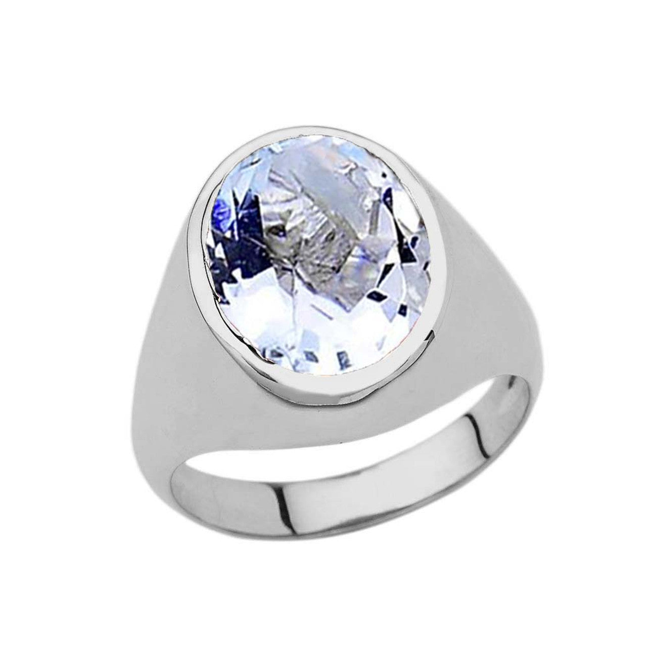 .925 Sterling Silver Personalized Oval Cut 10ct Birthstone Ring