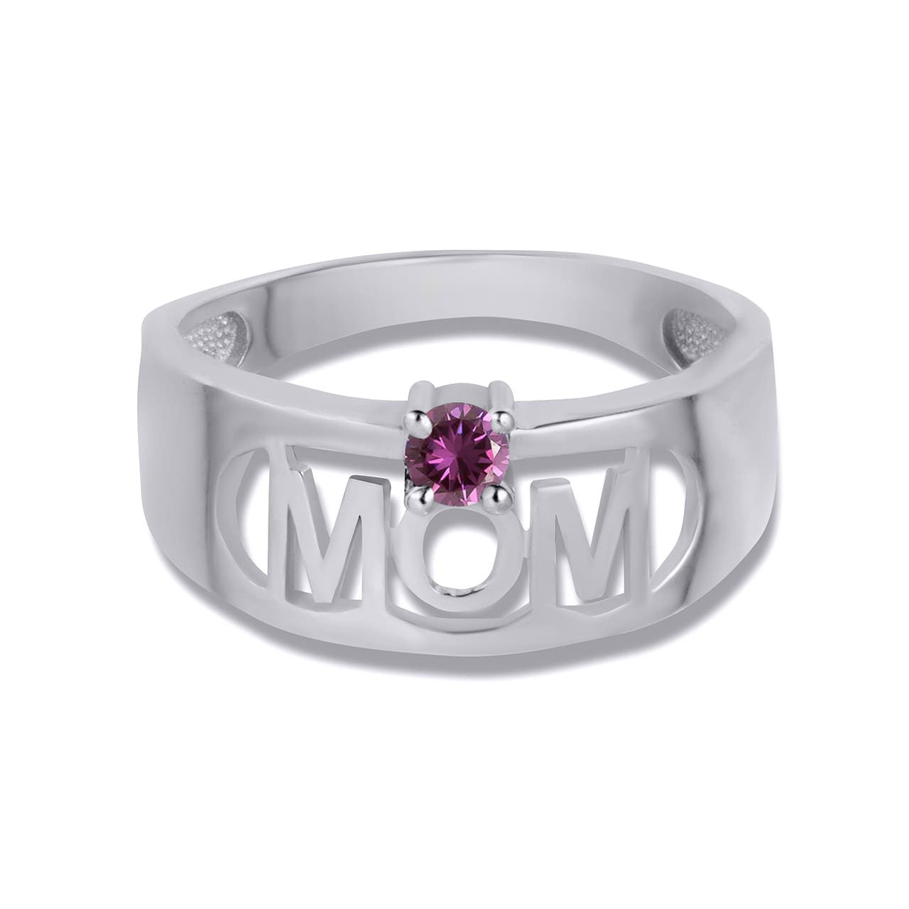 .925 Sterling Silver Custom Birthstone Mom Band Ring