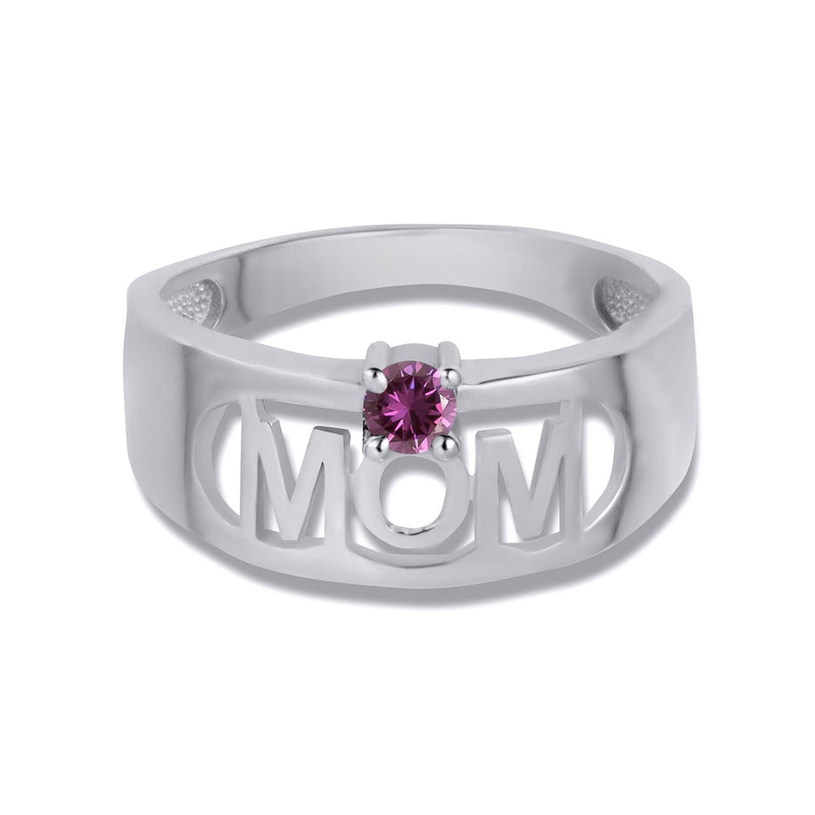 .925 Sterling Silver Custom Birthstone Mom Band Ring
