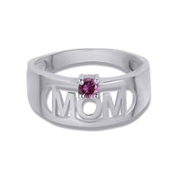 .925 Sterling Silver Custom Birthstone Mom Band Ring