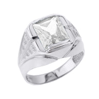 Sterling Silver Personalized Gemstone Men's Ring
