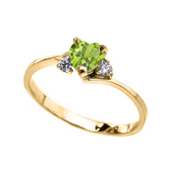 Dainty Gold CZ Heart Birthstone And CZ Promise Ring(Available In Yellow/Rose/White Gold)
