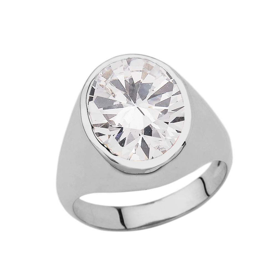 .925 Sterling Silver Personalized Oval Cut 10ct Birthstone Ring