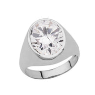 .925 Sterling Silver Personalized Oval Cut 10ct Birthstone Ring