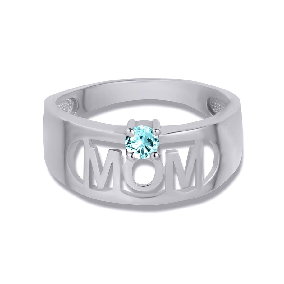 .925 Sterling Silver Custom Birthstone Mom Band Ring