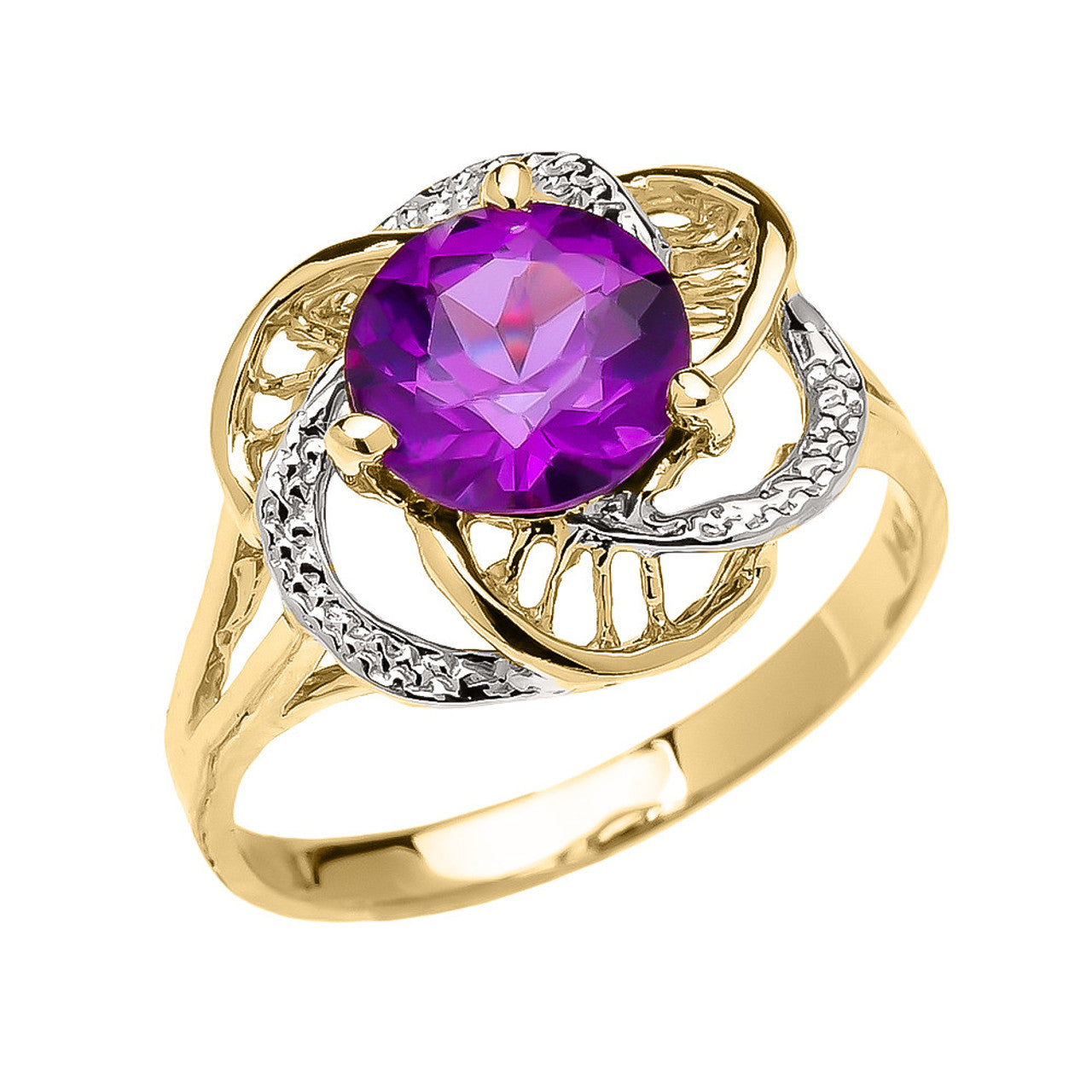 Gold Personalized Lab Created Birthstone Statement Ring (Available in Yellow/Rose/White Gold)