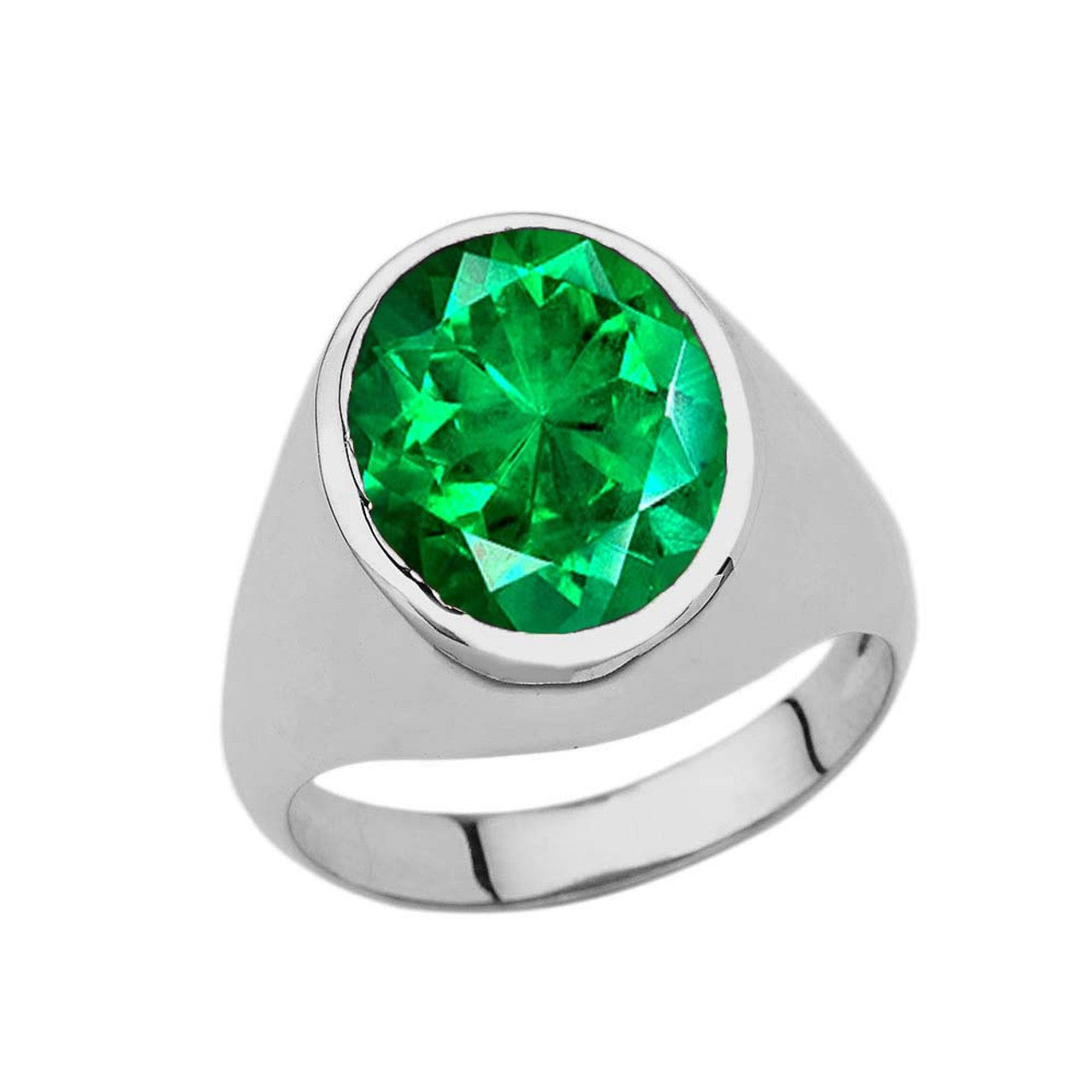 .925 Sterling Silver Personalized Oval Cut 10ct Birthstone Ring