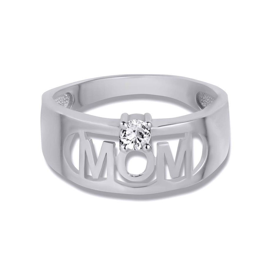 .925 Sterling Silver Custom Birthstone Mom Band Ring