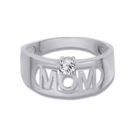 .925 Sterling Silver Custom Birthstone Mom Band Ring