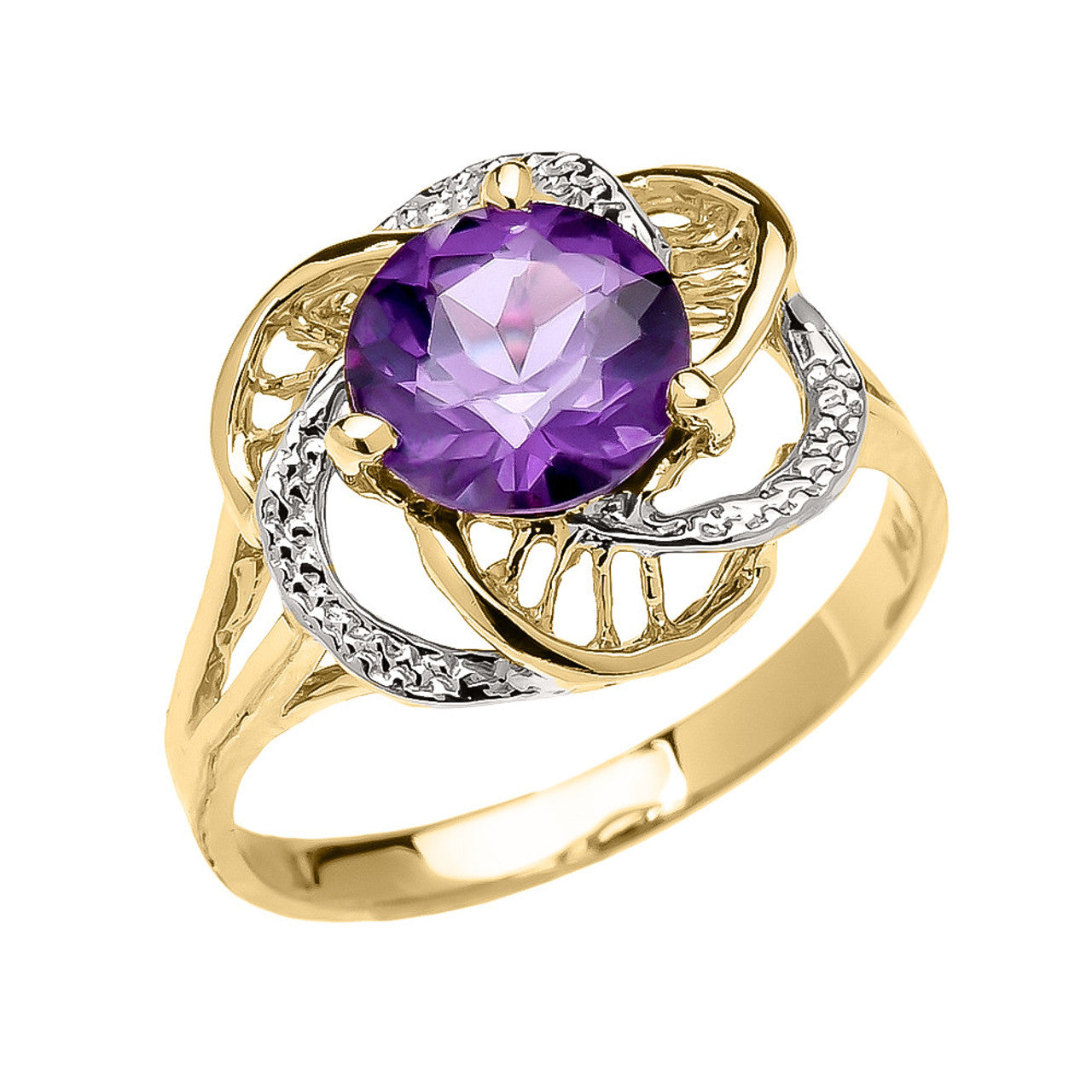 Gold Personalized Lab Created Birthstone Statement Ring (Available in Yellow/Rose/White Gold)