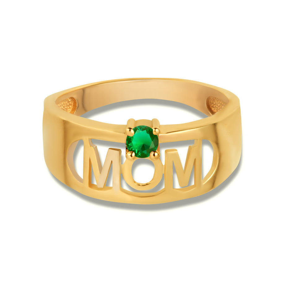 Gold Custom Birthstone Mom Band Ring (Available in Yellow/Rose/White Gold)
