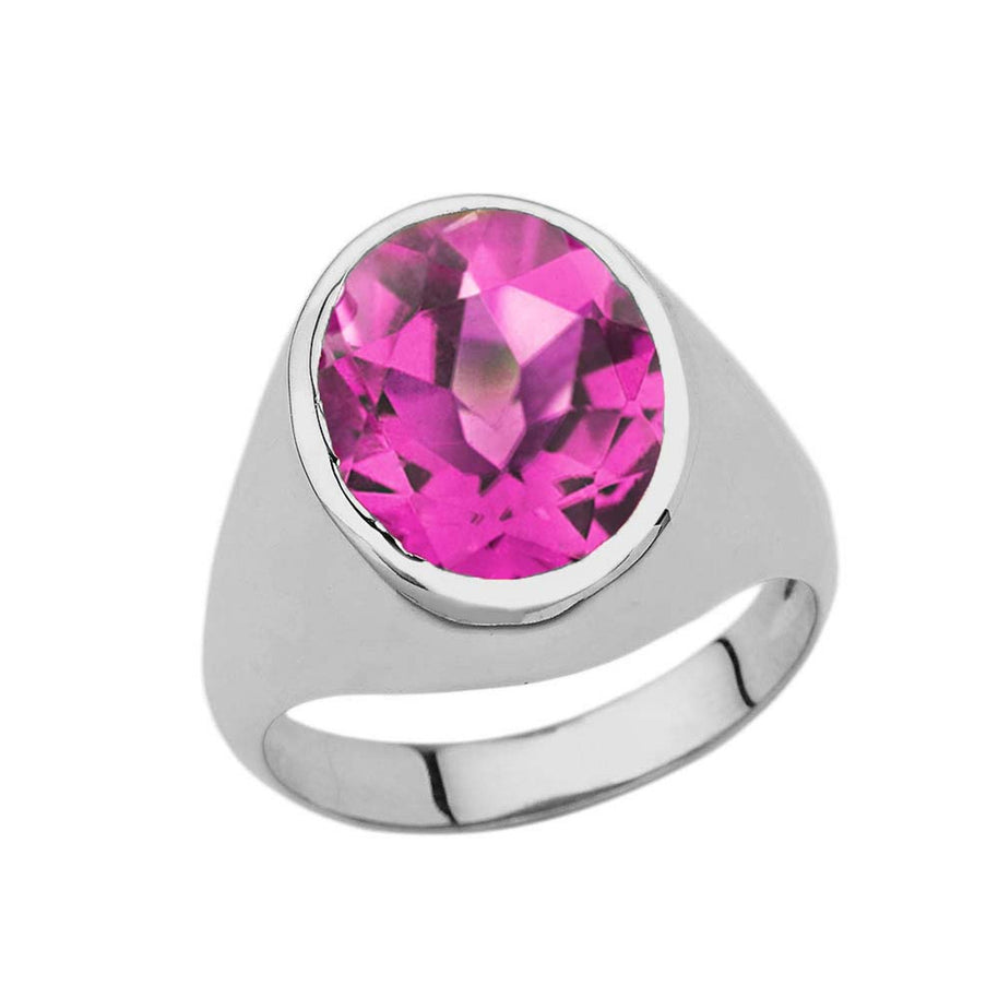 .925 Sterling Silver Personalized Oval Cut 10ct Birthstone Ring