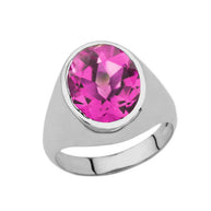 .925 Sterling Silver Personalized Oval Cut 10ct Birthstone Ring