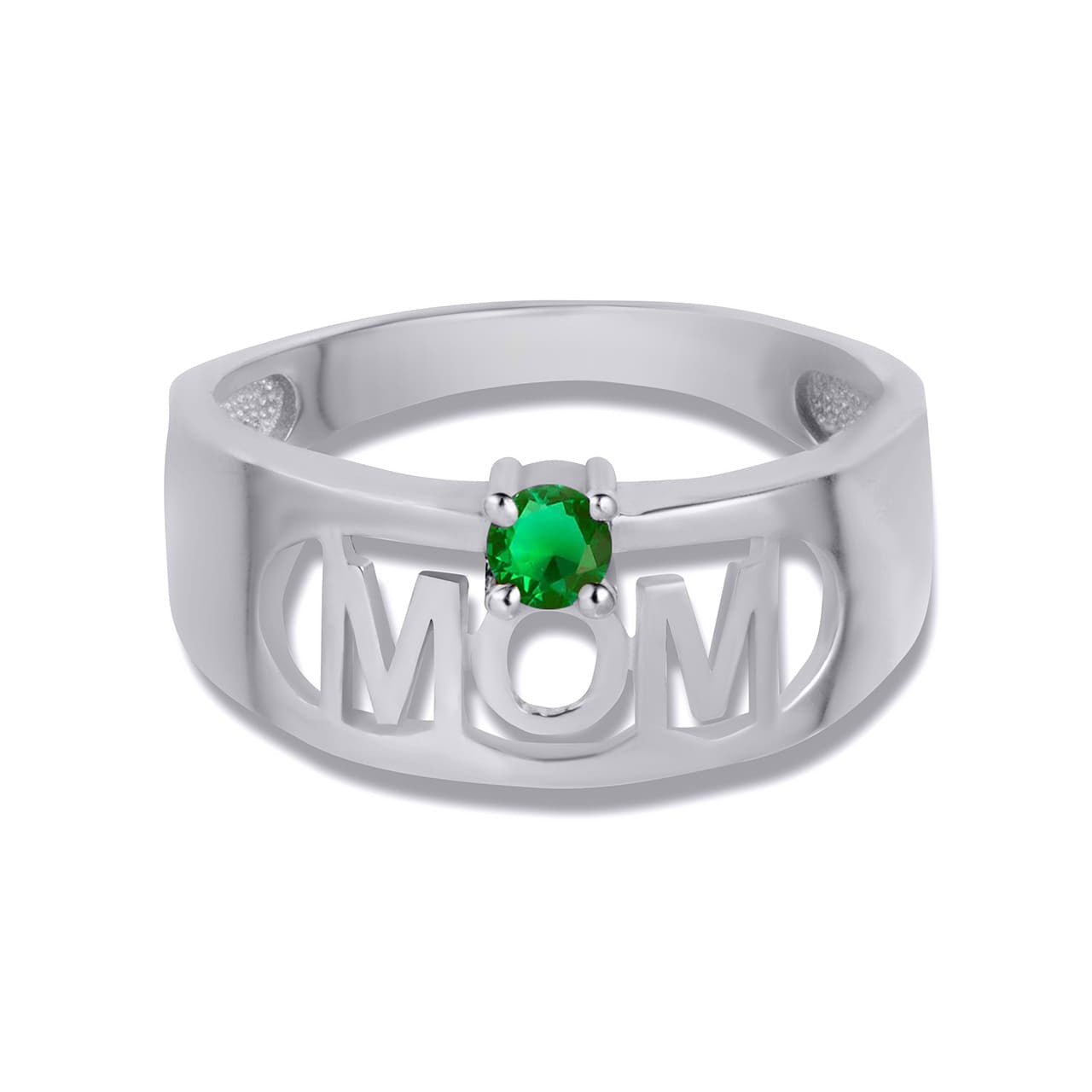 .925 Sterling Silver Custom Birthstone Mom Band Ring