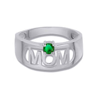 .925 Sterling Silver Custom Birthstone Mom Band Ring