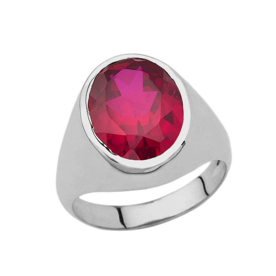 .925 Sterling Silver Personalized Oval Cut 10ct Birthstone Ring