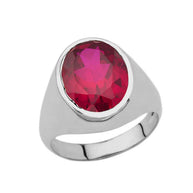 .925 Sterling Silver Personalized Oval Cut 10ct Birthstone Ring