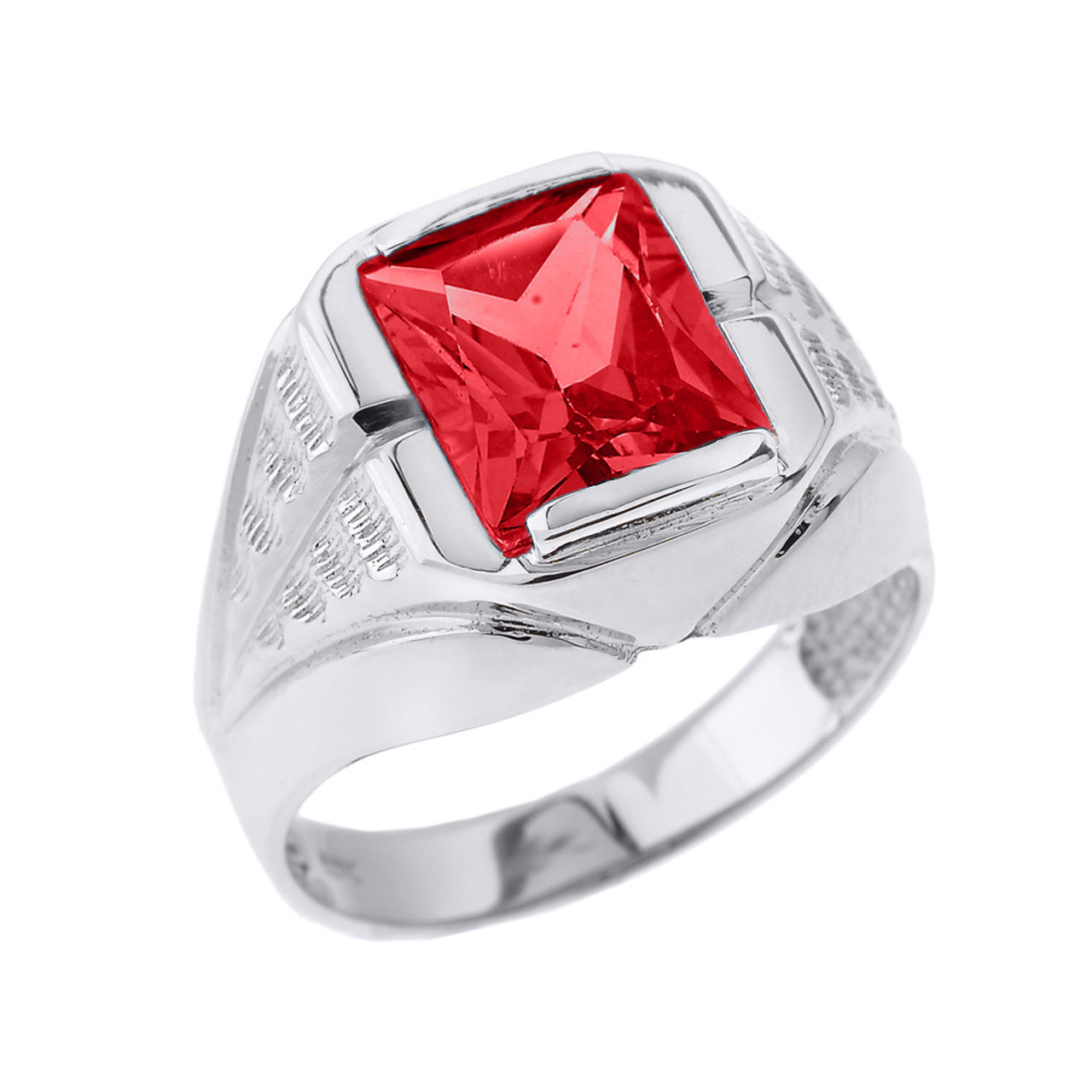 Sterling Silver Personalized Gemstone Men's Ring