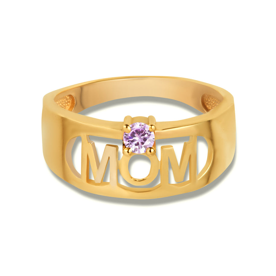 Gold Custom Birthstone Mom Band Ring (Available in Yellow/Rose/White Gold)