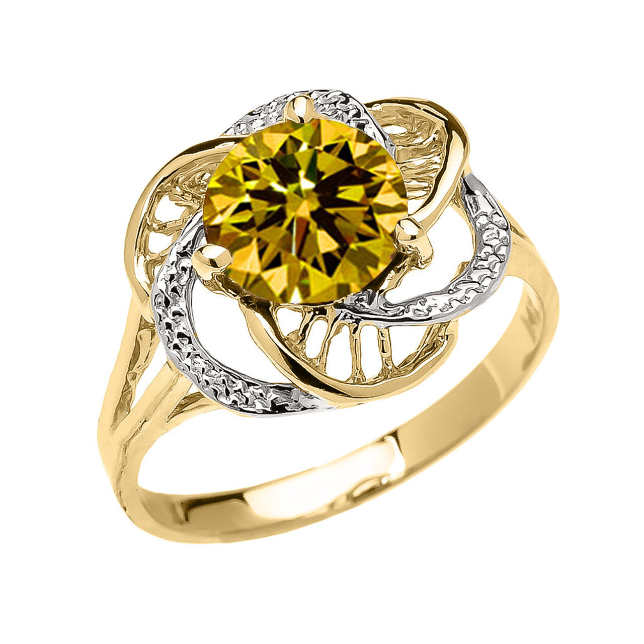 Gold Personalized Lab Created Birthstone Statement Ring (Available in Yellow/Rose/White Gold)