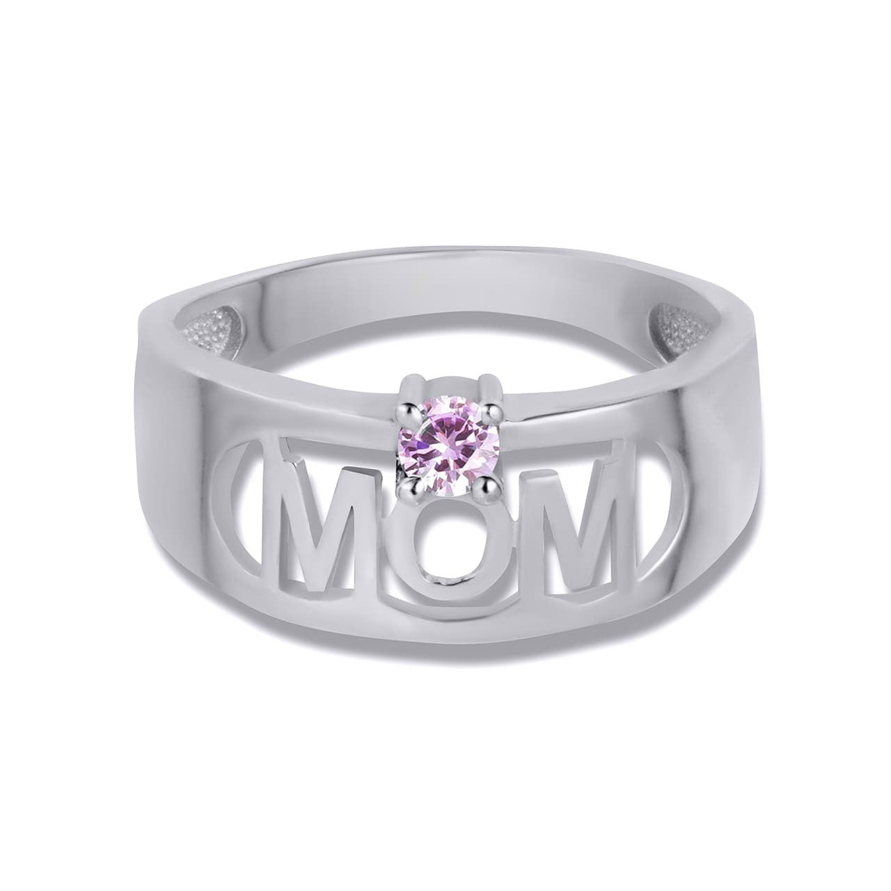 .925 Sterling Silver Custom Birthstone Mom Band Ring